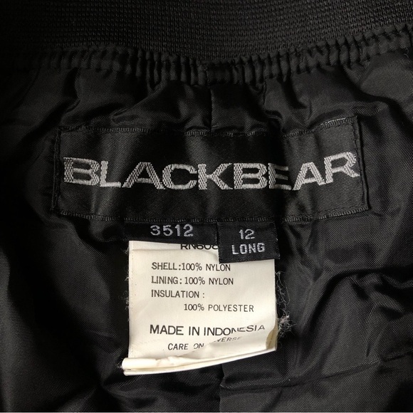 BLACK bear ski pants stirrups mesh nylon insulated rib high waist elastic black - Picture 5 of 11